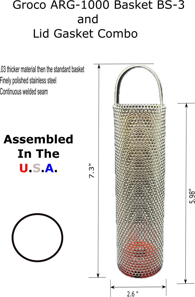 Sea strainer basket replacement fits Groco ARG-1000 BS-3