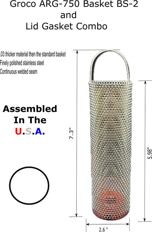 Sea Strainer Basket fits Groco ARG-750 BS-2